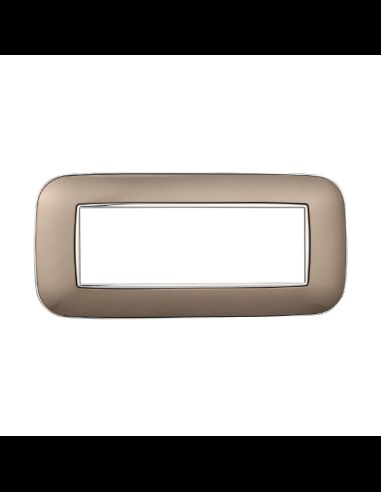 Plaque Orbis, série Moon, 6 modules, plastique, bronze, compatible avec BTicino Axolute series- Ettroit AN91610