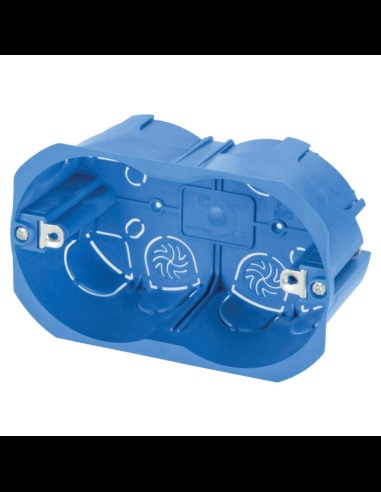 Boîte d'encastrement 503, pour cloisons légères, technopolymère, 3 modules,  bleu, série 340 - Elettrocanali EC34003