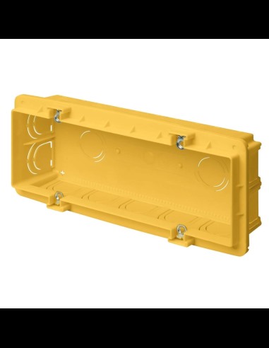 High-capacity 506/507 flush mounted box, for masonry, technopolymer, 6/7 modules, yellow, 178x70x48mm - Elettrocanali EC37106