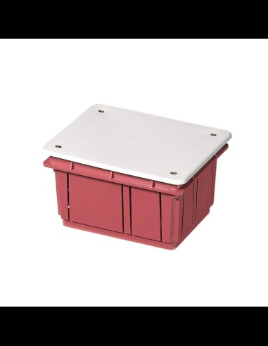 Flush-mounted junction box with white cover, 120x100x70mm, for masonry, series 350 - Electrochannels EC350C3