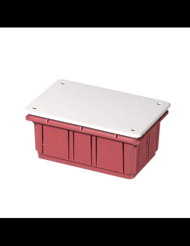 Flush-mounted junction box with white cover, 152x100x70mm, for masonry, technopolymer, series 350-Electrochannels EC350C4