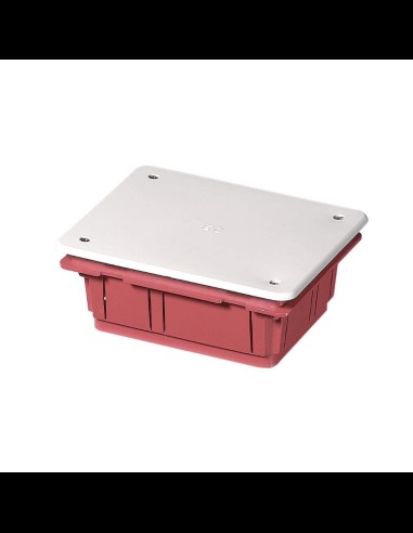 Flush-mounted junction box with white cover, with cardboard cover, 120x100x50mm, for masonry, series 350 -Elettrocanali EC350C2P