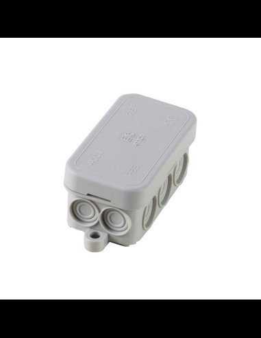 Junction box with breakout cable glands, 71x33x30mm, IP55, halogen-free, grey, series 411 - Elettrocanali EC411C1