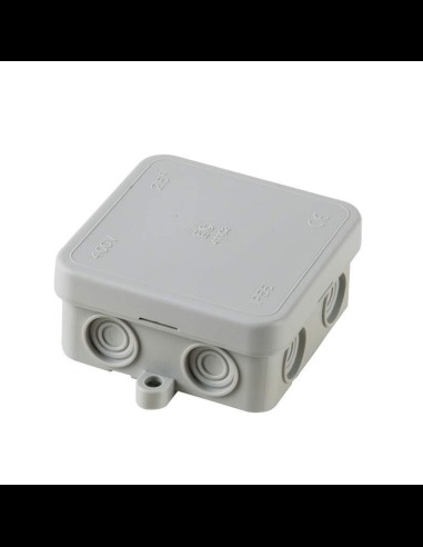 Junction box with break-out cable glands, 65x65x30mm, IP55, halogen-free, grey, series 411 - Elettrocanali EC411C2