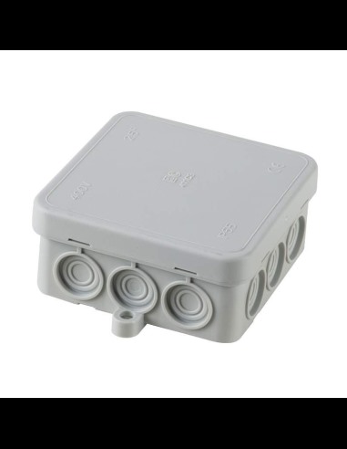 Junction box with breakable cable glands, 75x75x34mm, IP55, halogen-free, grey, series 411 - Elettrocanali EC411C3