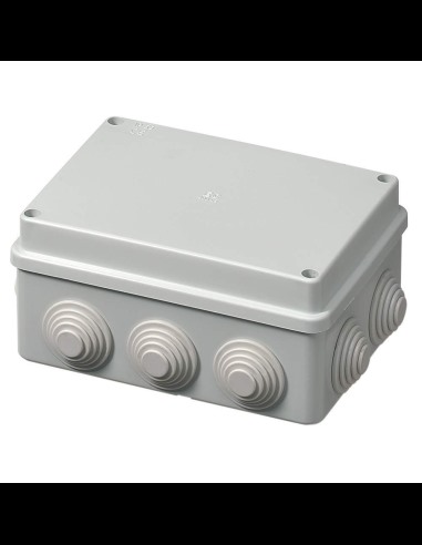 Junction box with concentric cable glands, 150x110x70mm, IP55, screw cover, grey, 400 series - Elettrocanali EC400C5