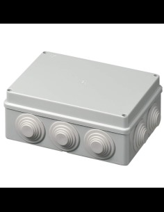 Scatola di derivazione con passacavi a circonferenze, 80x80x40mm, IP44,  coperchio a pressione, grigio - Elettrocanali EC400C3