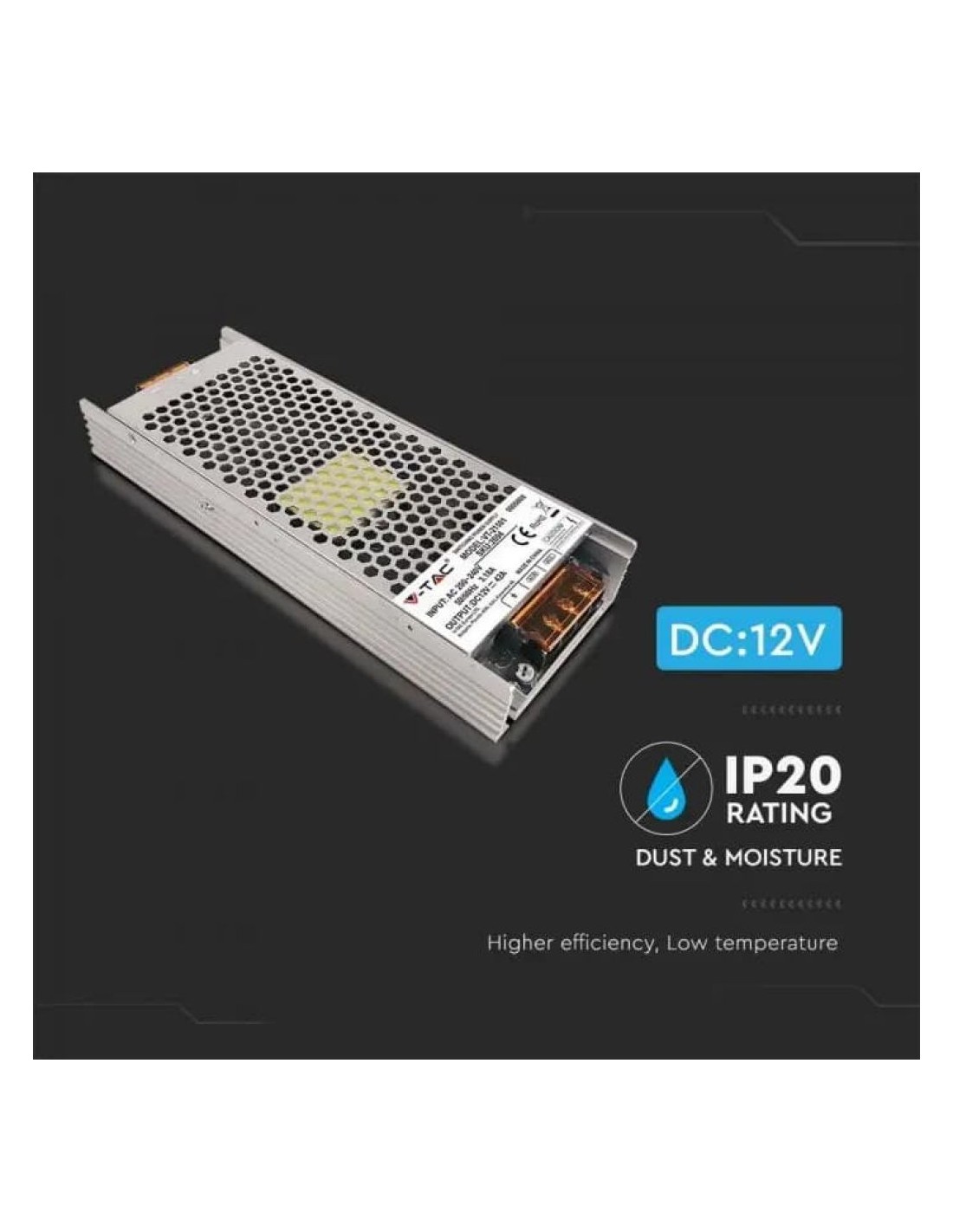 Switching power supply in metal housing, 500W, AC 176-264V, DC 12V