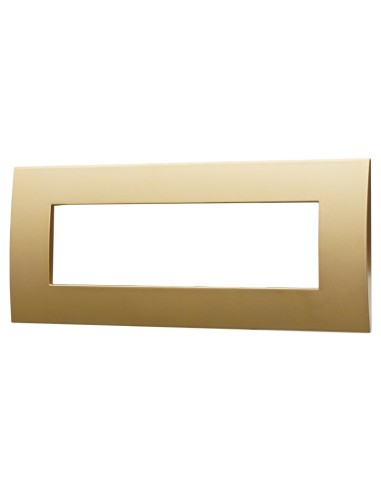 Placca serie Venus, 7 moduli, plastica, oro, compatibile con serie Vimar Arkè - Ettroit VA83711