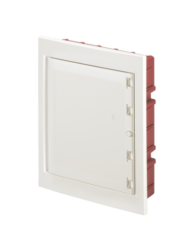 Tableau de distribution encastré, 24 (2x12) modules, avec bornier 6x10mm, blanc, IP40, porte aveugle - Elettrocanali EC63024CE