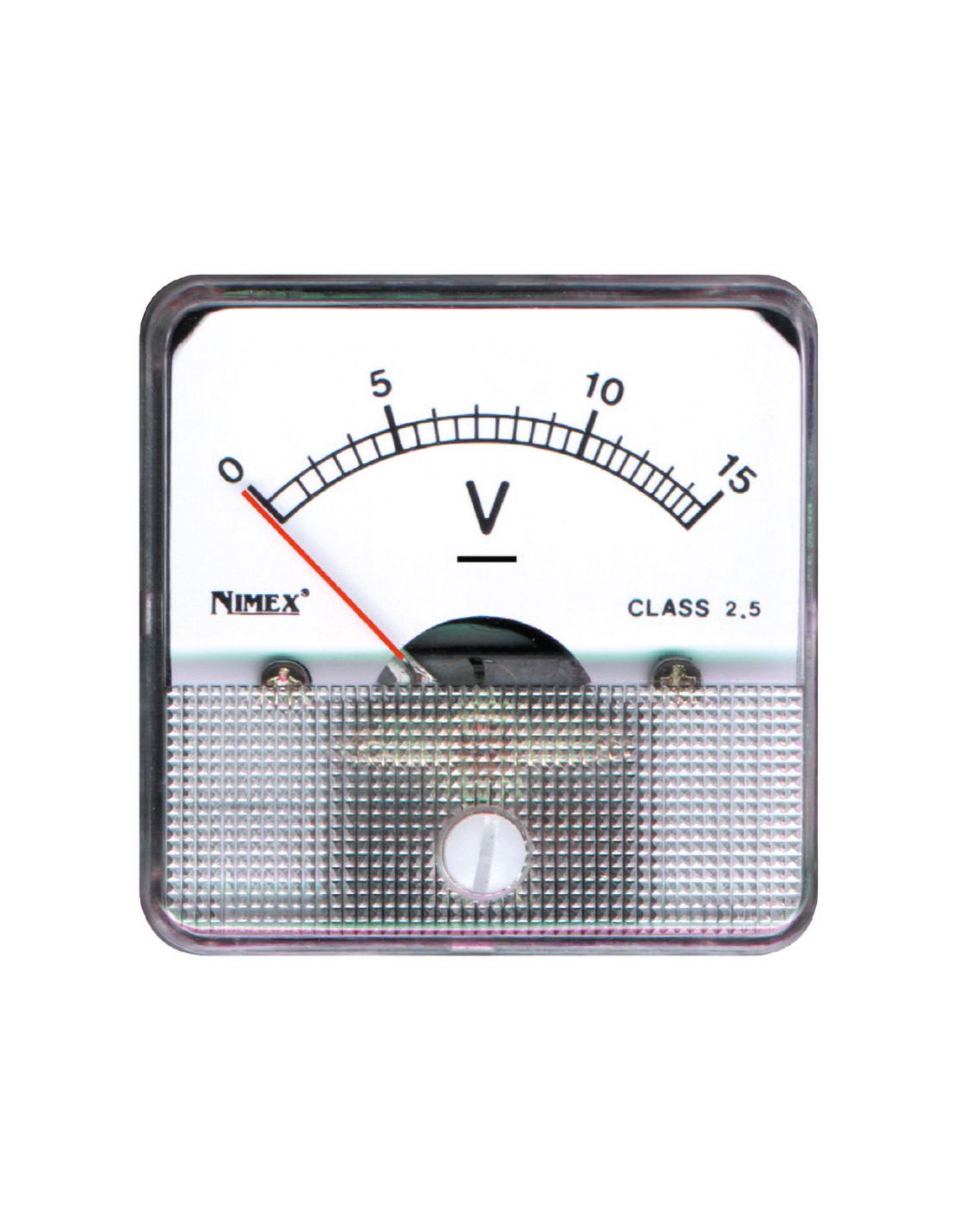 Voltmetro analogico da pannello, per tensione DC, 44x44mm, portata 30V