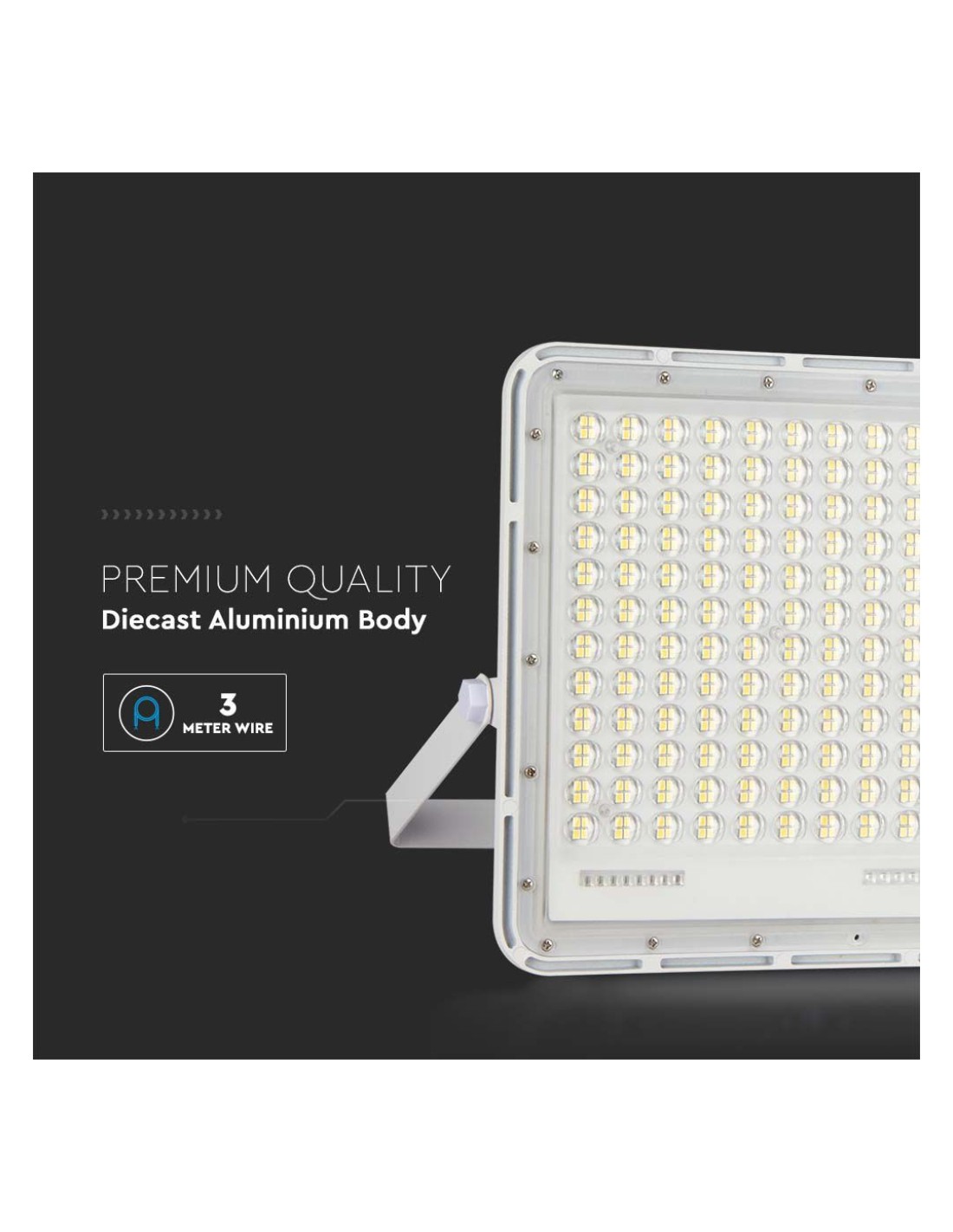 Faro LED 30W con pannello solare e telecomando, batteria sostituibile, cavo  3 metri, bianco - V-TAC VT-240W