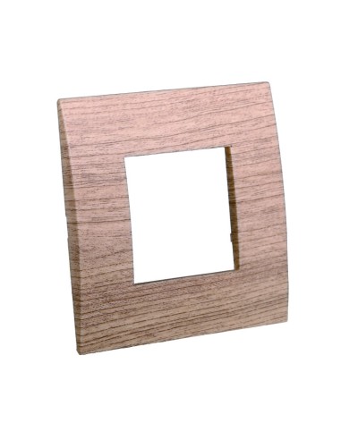 Venus series plate, 2 modules, plastic, light wood, compatible with Vimar Arkè series - Ettroit VA83204