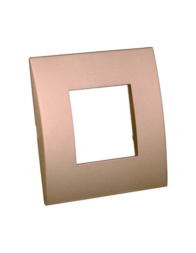 Placca serie Venus, 2 moduli, plastica, oro, compatibile con serie Vimar Arkè - Ettroit VA83211