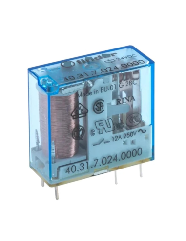 Power relay, 5 Vdc, SPDT, 12 A, through-hole (THT), 40.31 series - Finder 40.31.7.005.0000